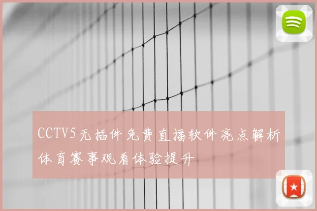 CCTV5无插件免费直播软件亮点解析体育赛事观看体验提升